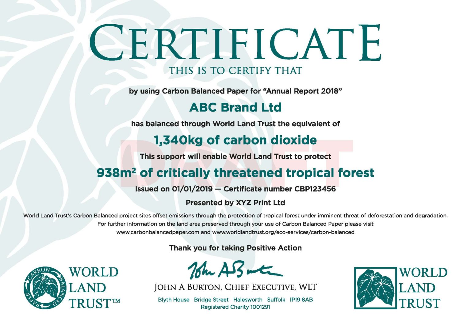 This is to certify. Trust certificate. carbon balance. certificate for charity. this certificate is to certify that.