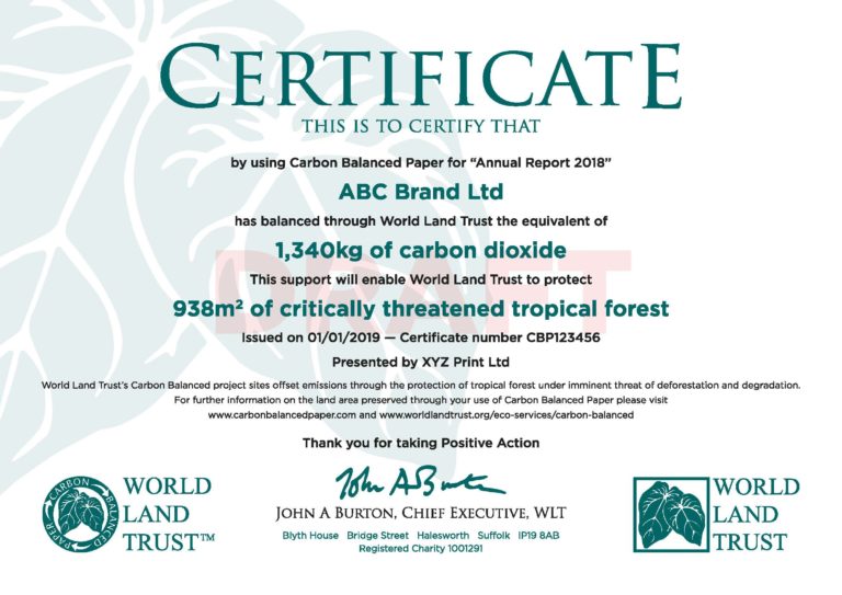 Carbon Balanced Paper Ovendens