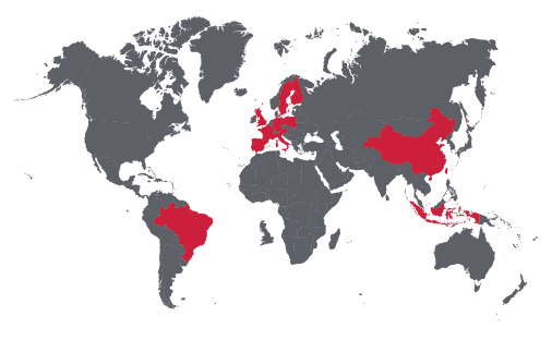 Global map of suppliers
